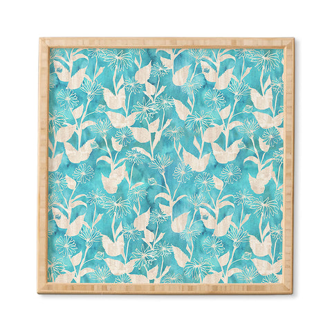 Schatzi Brown Justina Floral Turquoise Framed Wall Art