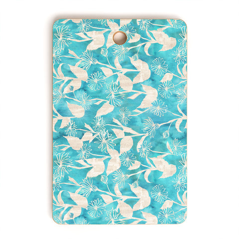 Schatzi Brown Justina Floral Turquoise Cutting Board Rectangle