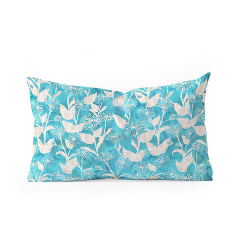 Schatzi Brown Justina Floral Turquoise Oblong Throw Pillow