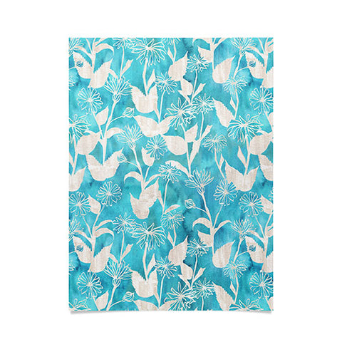Schatzi Brown Justina Floral Turquoise Poster