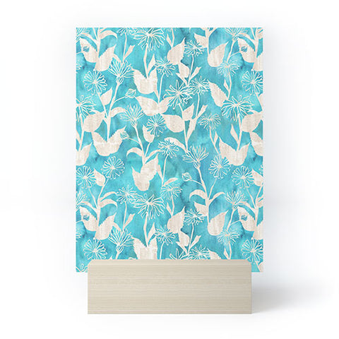 Schatzi Brown Justina Floral Turquoise Mini Art Print