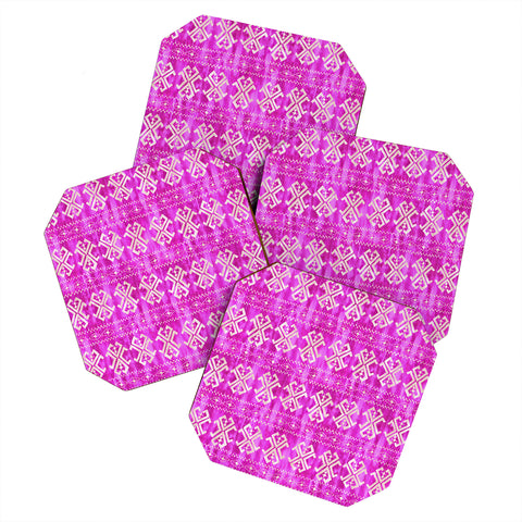 Schatzi Brown Justina Mark Hot Pink Coaster Set