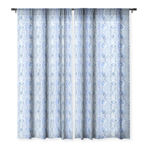 Schatzi Brown Kahala Flower Chambray Sheer Window Curtain