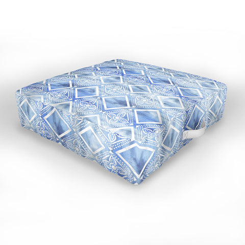 Schatzi Brown Kahala Flower Chambray Outdoor Floor Cushion