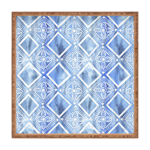 Schatzi Brown Kahala Flower Chambray Square Tray