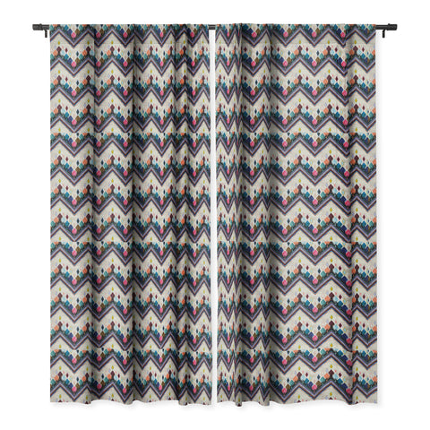 Schatzi Brown Kilim Kind Chevron 2A Blackout Window Curtain