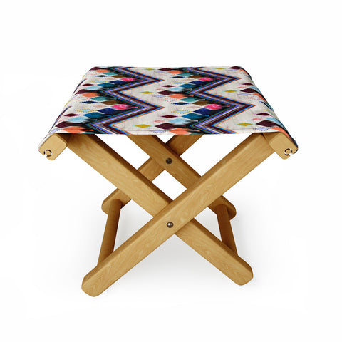 Schatzi Brown Kilim Kind Chevron 2A Folding Stool