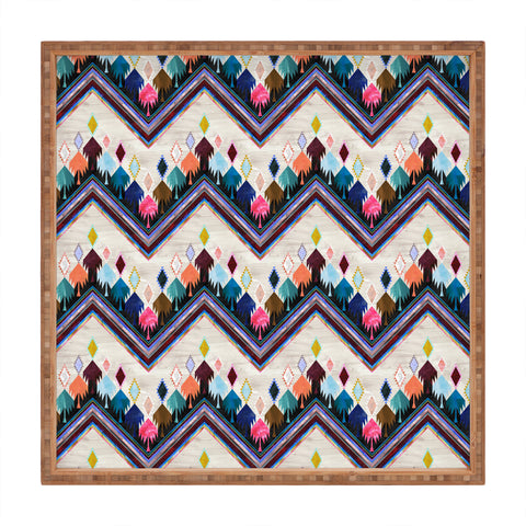 Schatzi Brown Kilim Kind Chevron 2A Square Tray