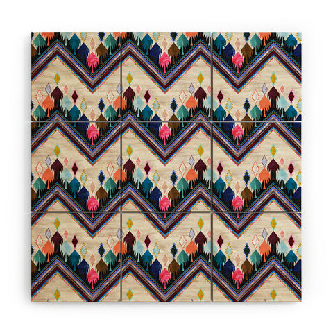 Schatzi Brown Kilim Kind Chevron 2A Wood Wall Mural