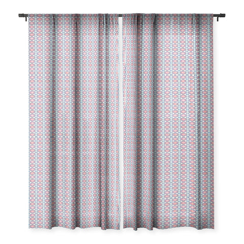 Schatzi Brown Kilim Kind Diamond Pink Sheer Window Curtain