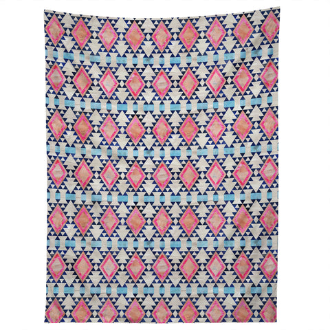 Schatzi Brown Kilim Kind Diamond Pink Tapestry