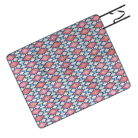Schatzi Brown Kilim Kind Diamond Pink Picnic Blanket