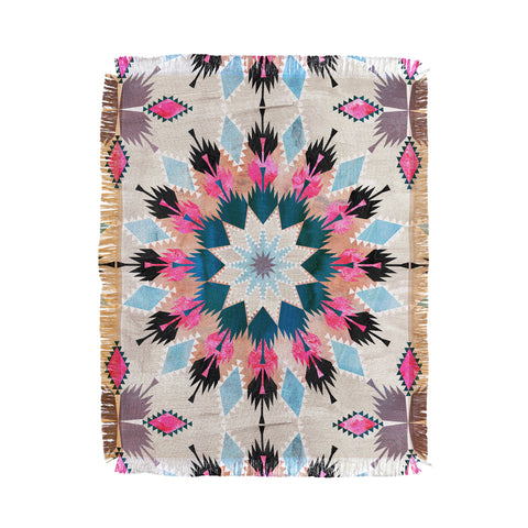 Schatzi Brown Kilim Kind Mandala A Throw Blanket