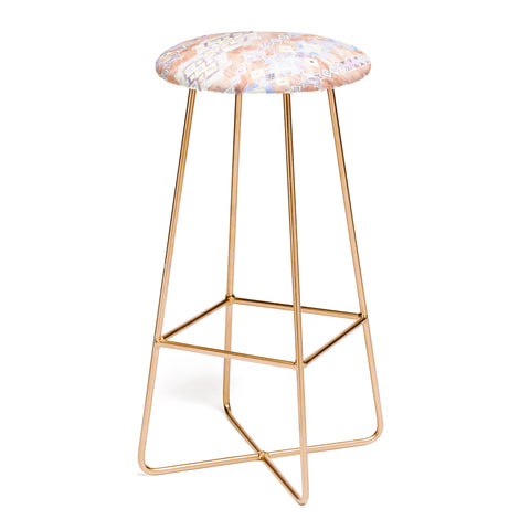 Schatzi Brown Kilim Kind Peach Bar Stool