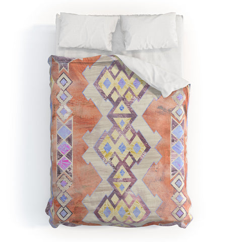 Schatzi Brown Kilim Kind Peach Duvet Cover