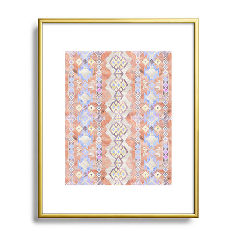 Schatzi Brown Kilim Kind Peach Metal Framed Art Print