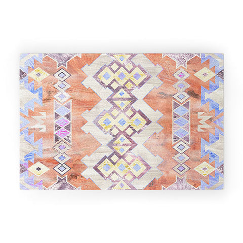 Schatzi Brown Kilim Kind Peach Welcome Mat