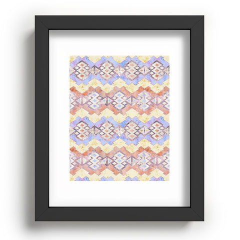 Schatzi Brown Kilim Kind Stripe Peach Recessed Framing Rectangle