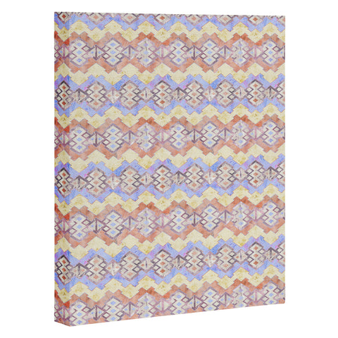 Schatzi Brown Kilim Kind Stripe Peach Art Canvas
