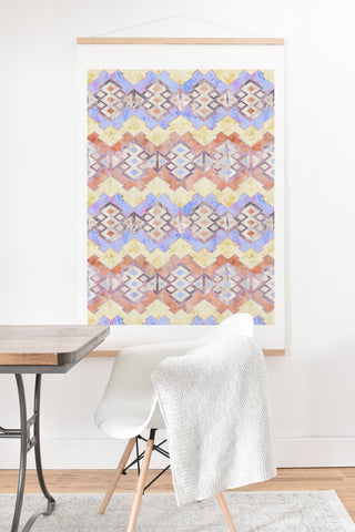 Schatzi Brown Kilim Kind Stripe Peach Art Print And Hanger