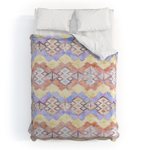 Schatzi Brown Kilim Kind Stripe Peach Duvet Cover