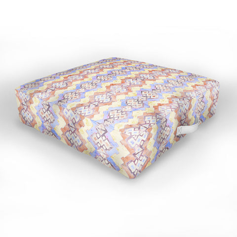 Schatzi Brown Kilim Kind Stripe Peach Outdoor Floor Cushion