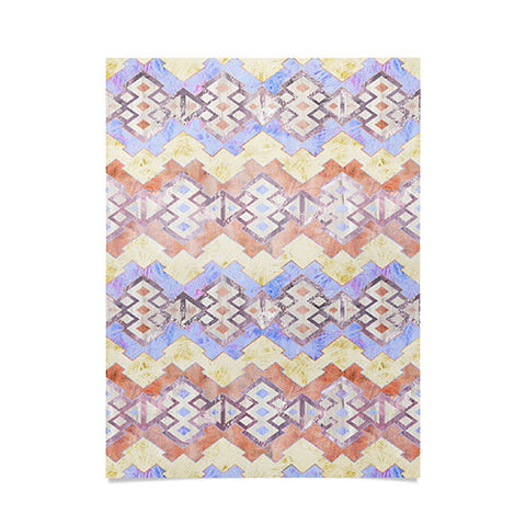 Schatzi Brown Kilim Kind Stripe Peach Poster