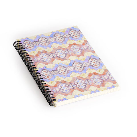 Schatzi Brown Kilim Kind Stripe Peach Spiral Notebook