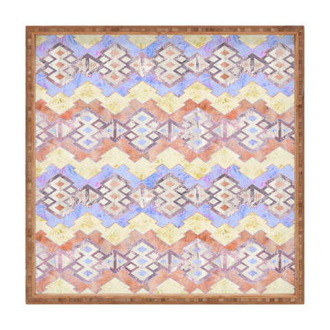 Schatzi Brown Kilim Kind Stripe Peach Square Tray