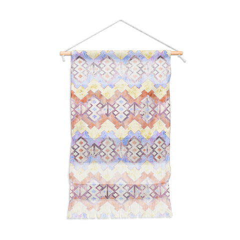 Schatzi Brown Kilim Kind Stripe Peach Wall Hanging Portrait