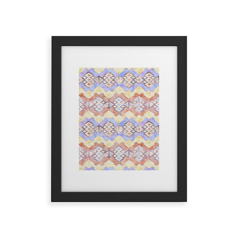 Schatzi Brown Kilim Kind Stripe Peach Framed Art Print