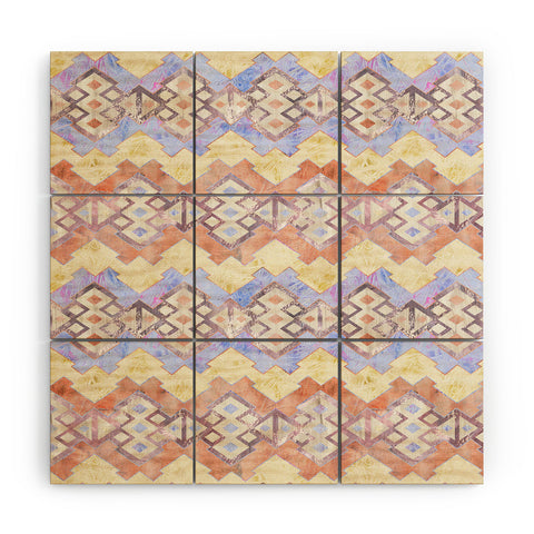 Schatzi Brown Kilim Kind Stripe Peach Wood Wall Mural