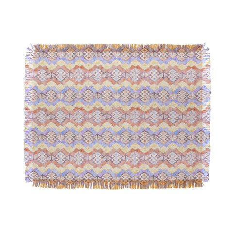 Schatzi Brown Kilim Kind Stripe Peach Throw Blanket