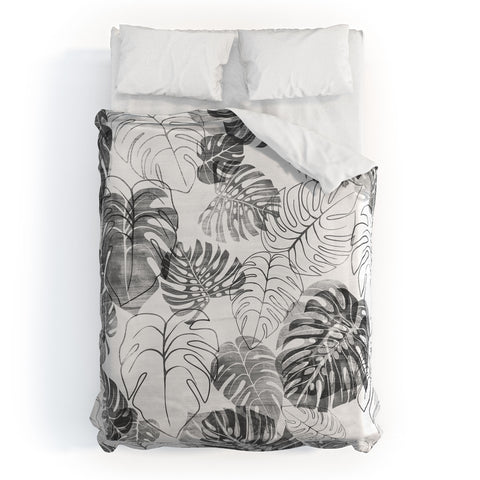 Schatzi Brown Kona Tropic black white Duvet Cover