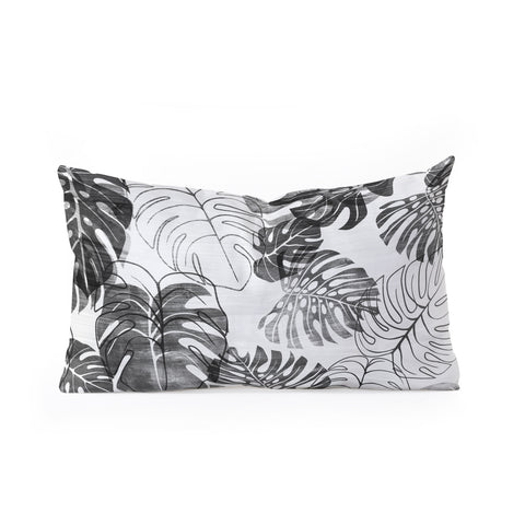 Schatzi Brown Kona Tropic black white Oblong Throw Pillow