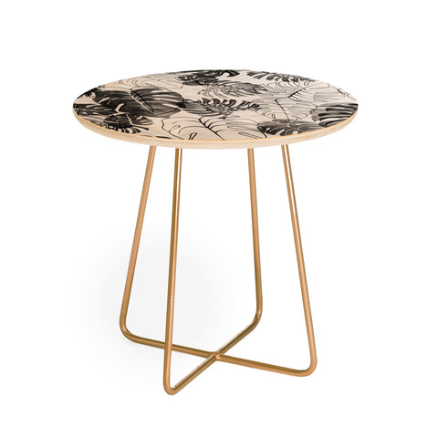 Schatzi Brown Kona Tropic black white Round Side Table