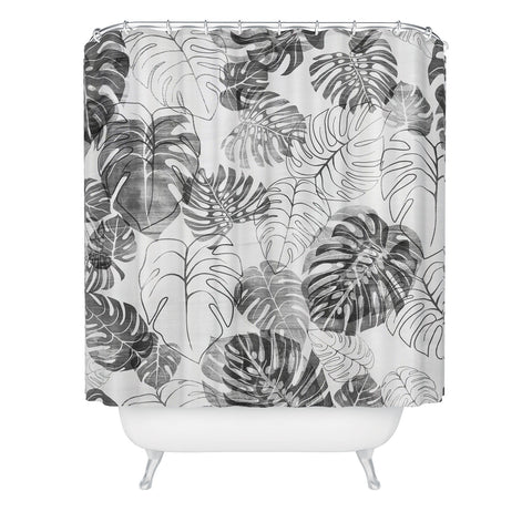 Schatzi Brown Kona Tropic black white Shower Curtain