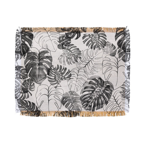 Schatzi Brown Kona Tropic black white Throw Blanket
