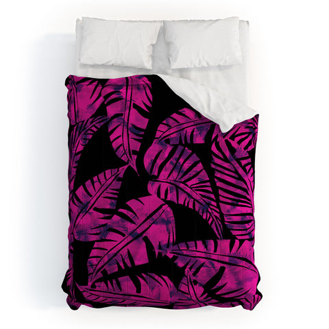 Schatzi Brown Lani Kai Leaf Magenta Comforter