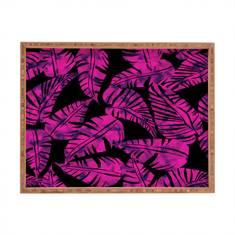Schatzi Brown Lani Kai Leaf Magenta Rectangular Tray