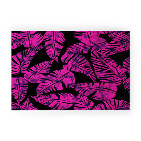 Schatzi Brown Lani Kai Leaf Magenta Welcome Mat