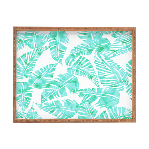 Schatzi Brown Lani Kai Leaf Mint Rectangular Tray