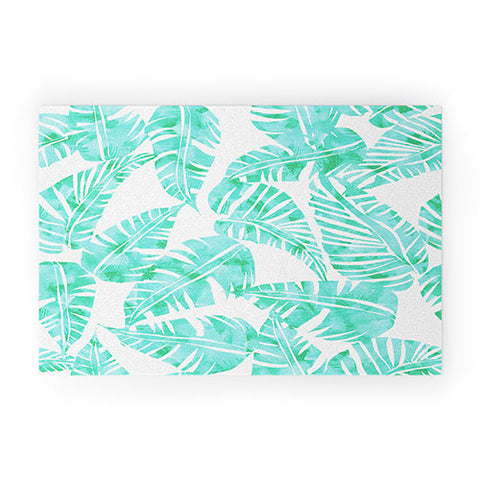 Schatzi Brown Lani Kai Leaf Mint Welcome Mat