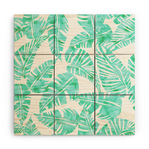 Schatzi Brown Lani Kai Leaf Mint Wood Wall Mural