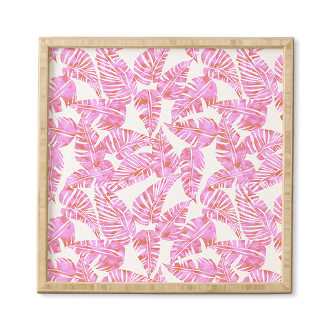 Schatzi Brown Lani Kai Leaf Pink Framed Wall Art