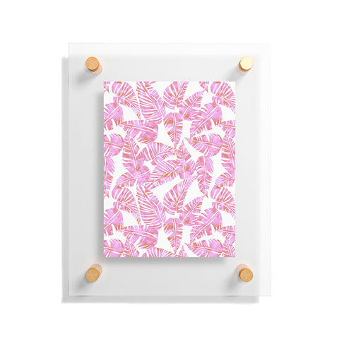 Schatzi Brown Lani Kai Leaf Pink Floating Acrylic Print