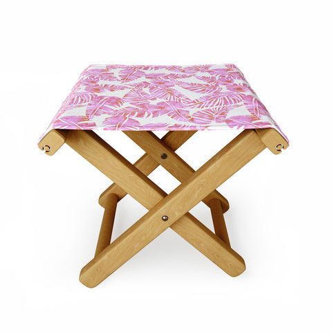 Schatzi Brown Lani Kai Leaf Pink Folding Stool