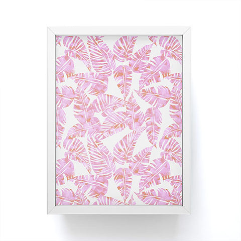 Schatzi Brown Lani Kai Leaf Pink Framed Mini Art Print