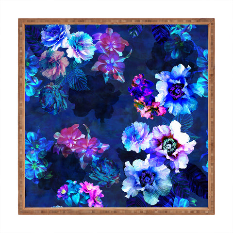 Schatzi Brown Le Fleur Blue Square Tray