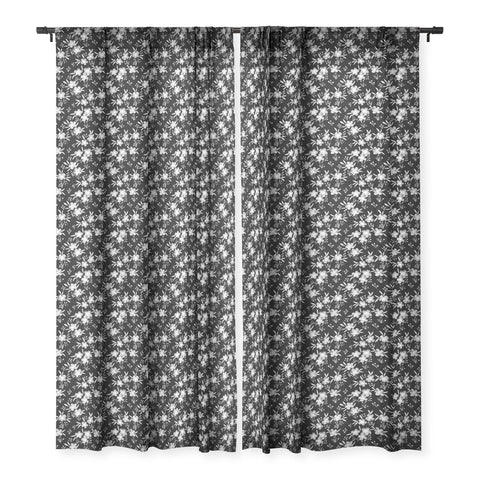 Schatzi Brown Leila Floral Black Sheer Window Curtain
